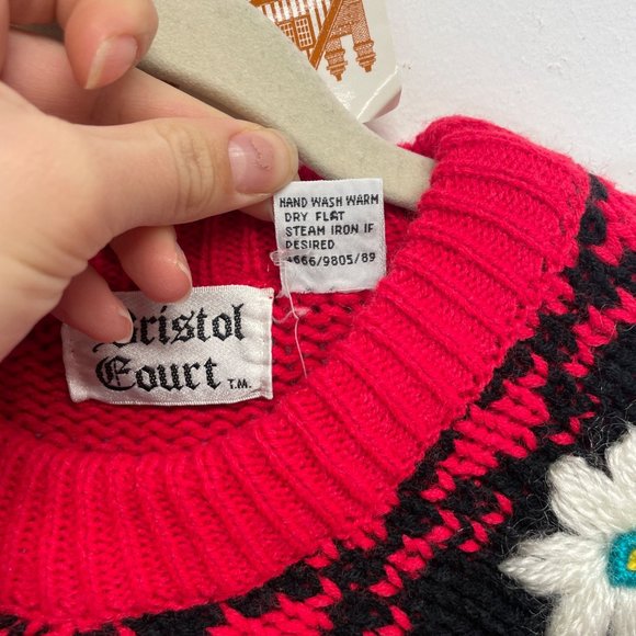 NWT VIntage bristol court chunky floral sweater large - Picture 3 of 6